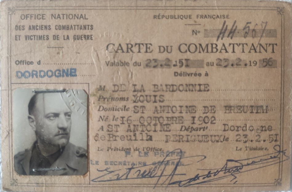 Carte du combattant Louis